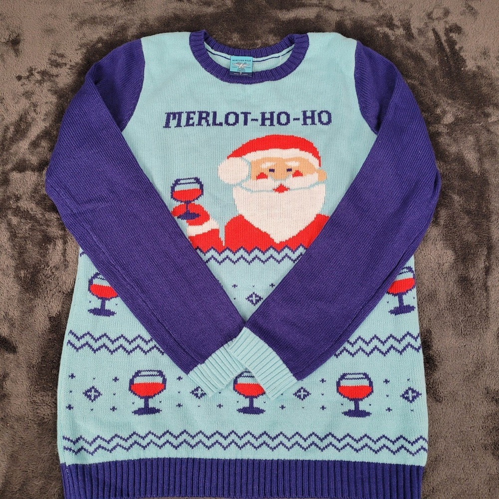 Ugly Christmas Sweater  Merlot HO HO Women's NWT Size Medium By Norther Pole